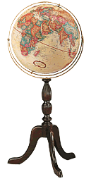 simple globe on wood base